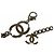 Ceinture chaîne Chanel Vintage 04A GP avec strass et logo Coco Mark Noir Argenté - vue 7