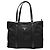 Borsa Tote Prada in nylon e pelle nera Nero