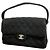 Chanel Matelassé Handtasche aus doppelseitiger Baumwolle Schwarz