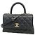 Coco Handle Borsa Chanel in vitello grana Nero