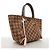 Borsa Louis Vuitton Damier Caissa Tote PM Rosa Damier ebene - vista 2