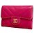 Tarjetero Chanel de piel de cordero rosa