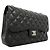 Borsa a tracolla Chanel in vitello grana nera Nero - vista 2