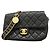 Chanel Matelassé Schultertasche mit Kette Schwarz