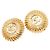 Orecchini rotondi vintage Chanel Coco Mark D'oro