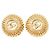 Orecchini rotondi vintage Chanel Coco Mark D'oro - vista 2