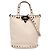 Borsa a secchiello Valentino Rockstud in pelle bianca Bianco Crudo
