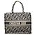 Dior Blue Medium Book Tote aus bestickter Oblique Canvas Blau Marineblau