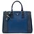 Borsa Prada Galleria Double Zip Bicolor Saffiano Lux Blu Medium Blu navy
