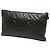 Clutch Fendi FF 1974 in pelle goffrata nera - vista 2