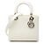 Dior White Medium Patent Microcannage Lady Dior Weiß Roh