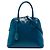 Prada Blue Saffiano Vernice Dome Satchel