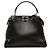 Borsa Satchel Fendi Peekaboo Iconic Mini in pelle nera con lacci