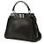 Borsa Satchel Fendi Peekaboo Iconic Mini in pelle nera con lacci - vista 2