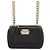 Chanel Boy Mini Chevron Caviar Clutch in Schwarz mit Kette