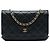 Chanel Black CC Quilted Caviar Wallet on Chain Nero