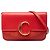 Chloé Mini Bolsa Tiracolo C Chain em Pelica e Camurça Vermelha Vermelho