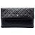 Clutch Chanel Black Quilted Lambskin CC Beauty Foldover Clutch Nero