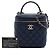 Vanity Case Chanel Blue CC trapuntato in pelle Caviar con manico e catena Blu navy - vista 7