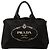 Prada Canvas Canapa Logo Tote Schwarz