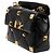 Borsa Satchel Valentino Roman Stud Media in Nappa Nera Nero - vista 7