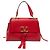 mala Valentino Red Medium em couro de bezerro grão VRing Vermelho
