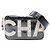 Chanel Camera Bag aus beschichtetem schwarzem Canvas mit Camélia-Logo