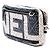 Chanel Camera Bag aus beschichtetem schwarzem Canvas mit Camélia-Logo - Ansicht 2