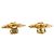Orecchini a clip Chanel Gold CC Logo placcati oro con fiori D'oro - vista 3
