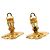 Orecchini a clip Chanel Gold CC Logo placcati oro con fiori D'oro - vista 5