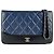 Portafoglio Gabrielle Wallet On Chain Chanel Blue Bicolor in pelle di vitello invecchiata