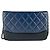 Portafoglio Gabrielle Wallet On Chain Chanel Blue Bicolor in pelle di vitello invecchiata - vista 2