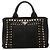 Prada Borsa Satchel Small Canvas Canapa Bijoux Nera Nero