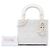 Dior White Mini Ultra Matte Calfskin Diamond Cannage Lady Dior Bianco - vista 7