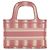 Dior Book Tote Mini em tela bordada com riscas rosa - vista 2