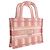 Dior Book Tote Mini em tela bordada com riscas rosa - vista 9
