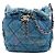 Borsa a secchiello Chanel Blue Small Quilted Denim Mood con catena