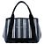 Balenciaga Blue Canvas Striped Navy Cabas S