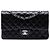 Chanel Black Medium Classic Lambskin Double Flap Nero