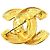Spilla trapuntata Chanel Gold CC placcata oro D'oro - vista 2
