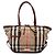 Borsa Tote Burberry Brown Small House Check Canvas Bridle Salisbury Marrone Marrone chiaro