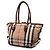 Borsa Tote Burberry Brown Small House Check Canvas Bridle Salisbury Marrone Marrone chiaro - vista 2