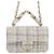 Chanel Gray Mini CC Quilted Tweed Chain Handle Flap