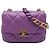 Chanel Mini Quilted Lambskin Lacquered Chain Flap Púrpura