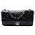 Chanel Black Jumbo Patent Embossed Lucky Symbols Flap Nero