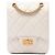 Chanel White Mini Quilted Aged Calfskin 2.55 Reissue North South Flap