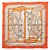 Hermès Hermes Carre 70 Quadrige Schal Mehrfarben Orange