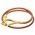 Hermès Pulsera de Amuletos Hermes Jumbo Gold Brown Leather Castaño - vista 2