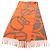 Hermès Sciarpa in cashmere Hermes Boucles Camouflage Marrone Arancione