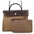 Hermès Borsa Hermes Herbag Zip PM Taupe Damier ebene - vista 6